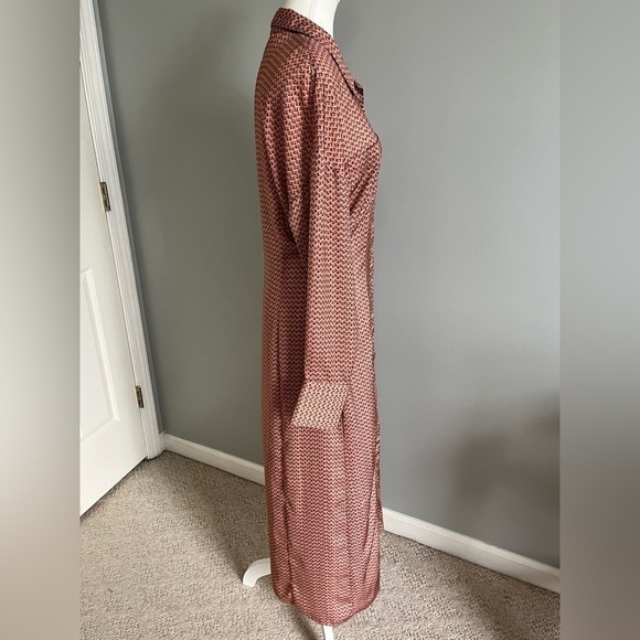 Zara button front maxi silky ditzy floral print dress, size medium. - Picture 4 of 13